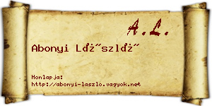 Abonyi László névjegykártya