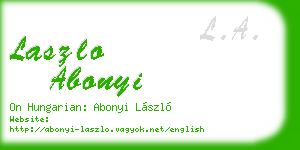 laszlo abonyi business card